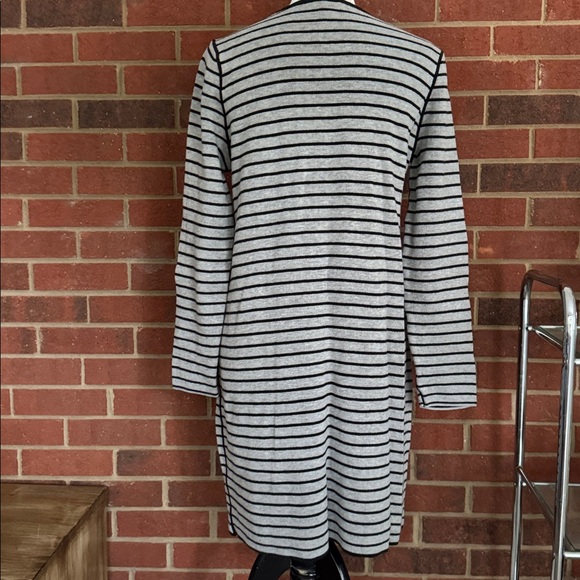 J.jill Reversible Cotton Blend Black/Blank & Heather Gray Long Sleeve Dress - Picture 4 of 8